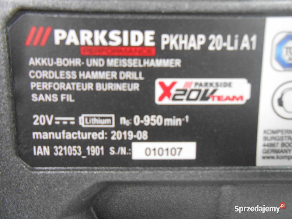 Młotowiertarka Akumulatorowa PARKSIDE Katowice sprzedam