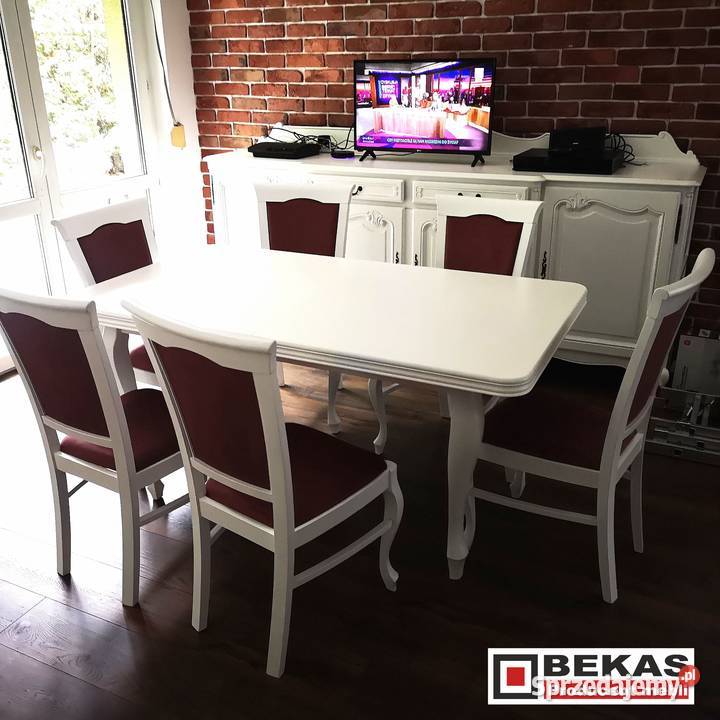 LUDWIK STÓŁ BIAŁY 160 6 Krzeseł L21 PRODUCENT mazowieckie Grójec