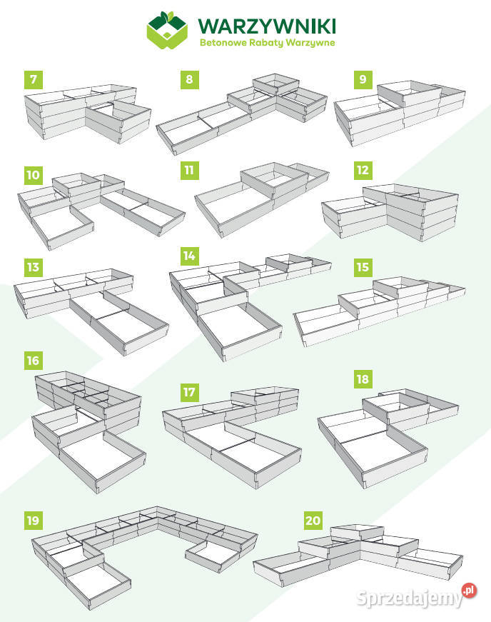 Rabata betonowa Skrzynie na warzywa Warzywnik Architektura ogrodowa