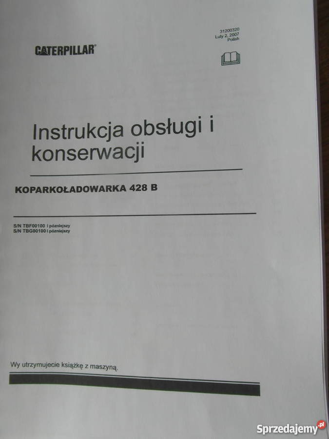 dtr instrukcja obsługi CATERPILLAR 428B i iNNE