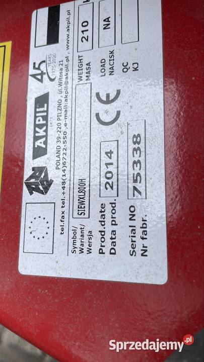 Rozsiewacz nawozu Akpil XL 800 2014 Plandeka świętokrzyskie Przygradów