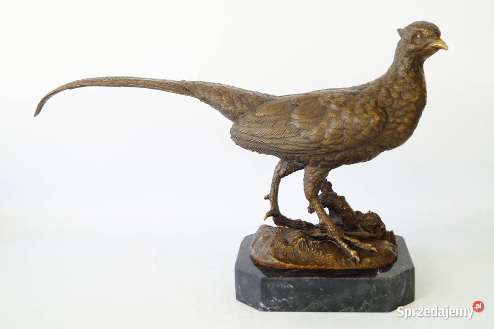 DUŻY BAŻANT figura z brązu rzeźba myślistwo Gizałki