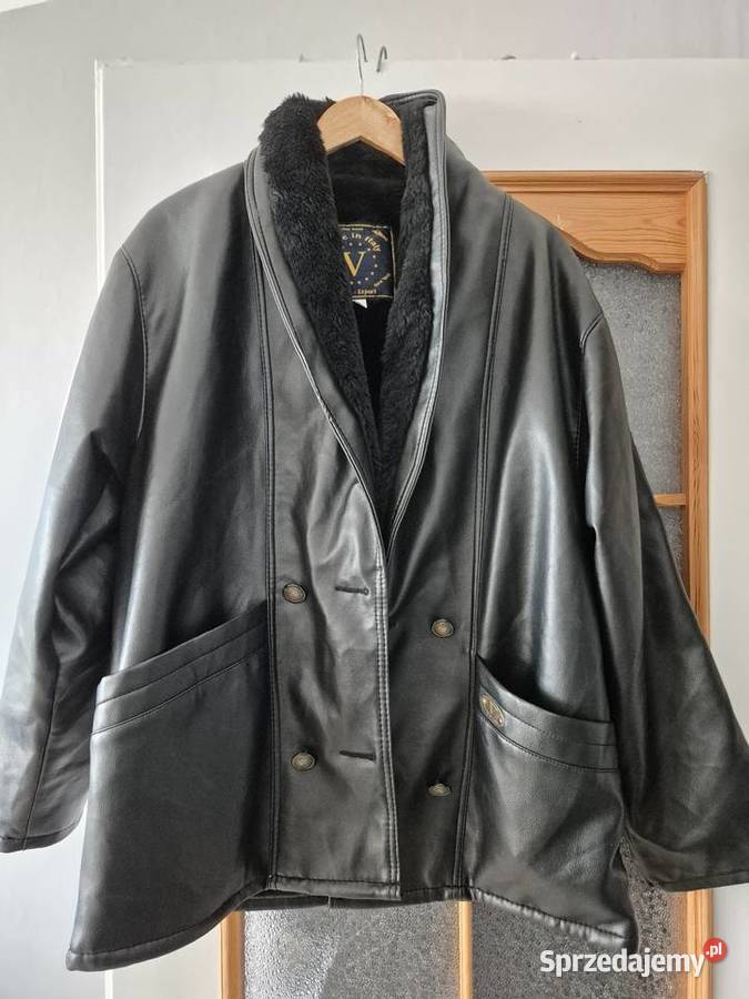 Kurtka Skórzana rozmiar L Shearling Made in czarny Jelenia Góra