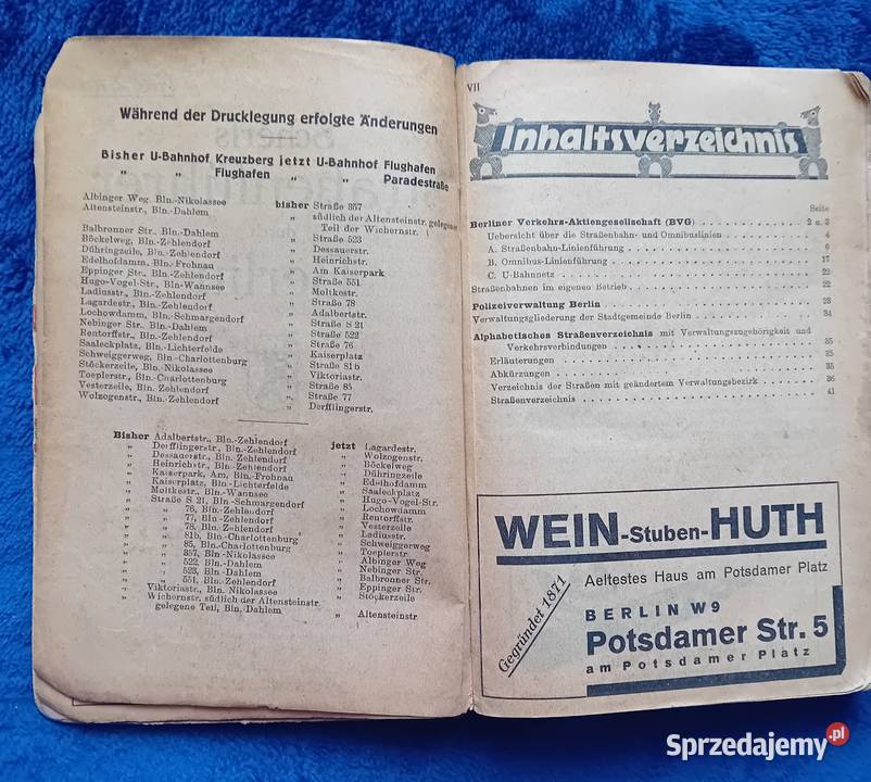 Scherls Strassenfuehrer durch Berlin wykaz ulic wielkopolskie Koźminek