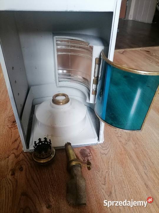 Duża Lampa okrętowa na naftę Atrt Deco z łat 50