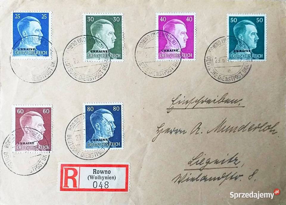 Równo Wołyń 1942 List polecony Ukraina 2580Pf