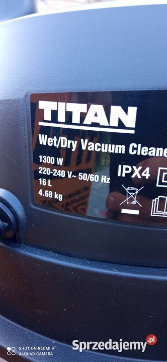 Odkurzacz Przemysłowe TITAN 16L 1300w 230v Białe Błota