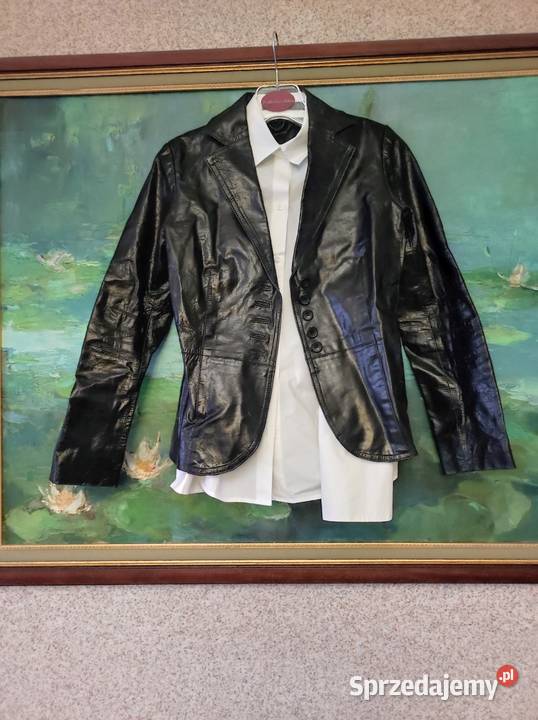 czarna skórzana skórkowa kurtka marynarka żakiet Kielce sprzedam