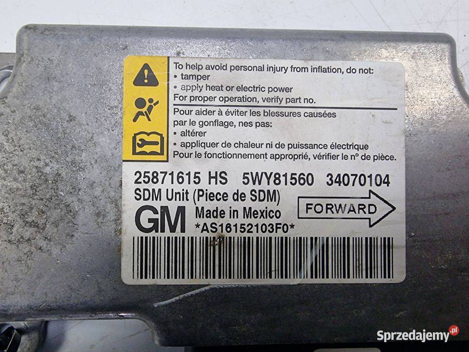 MODUŁ CHEVROLET HHR 25871615 AIRBAG Lipno