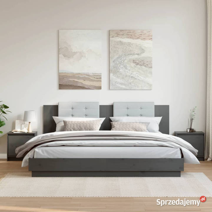 Szafki nocne 2 szare 40x305x40 lite drewno Warszawa
