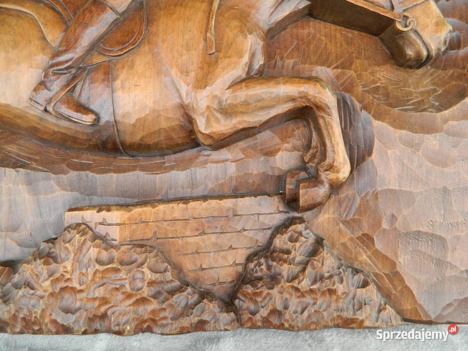 płaskorzeżba konia koń rzeżba konia rękodzieło Charzyno