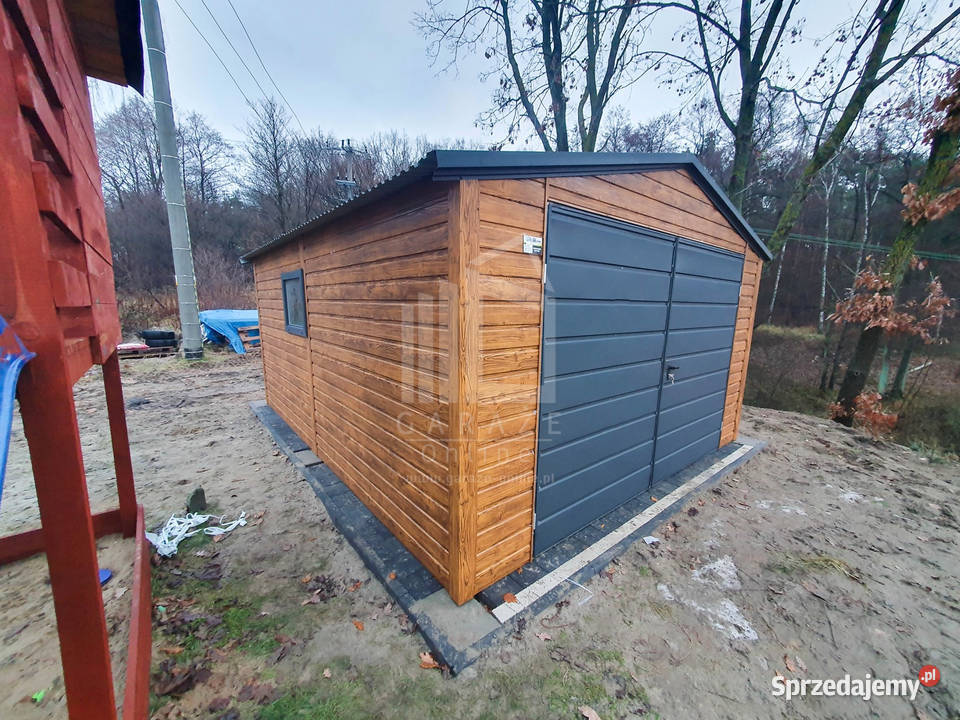 Garaż Blaszany 4x5 Brama okno PCV Drewnopodobny blacha Kalwaria Zebrzydowska