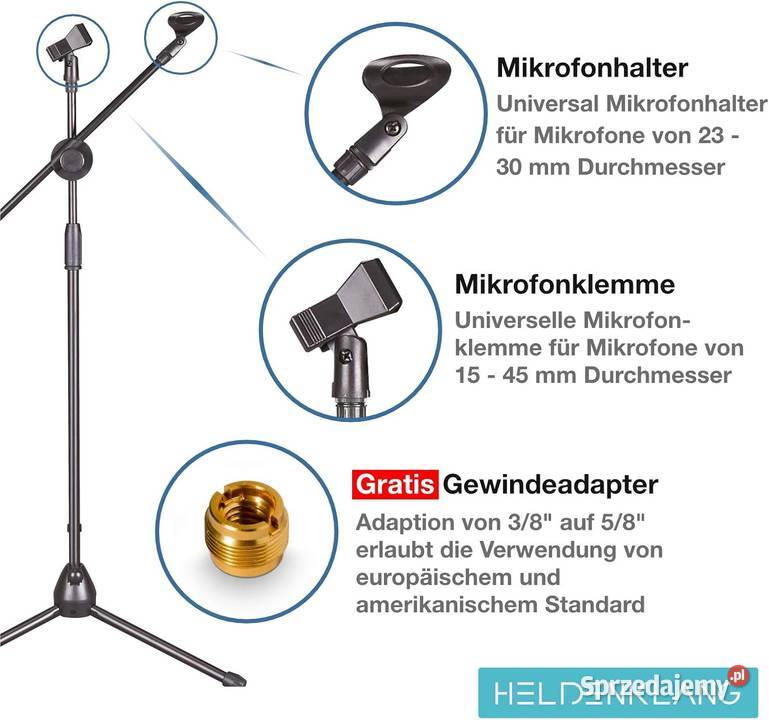 Stojak mikrofonowy na 2 mikrofony Zawiercie