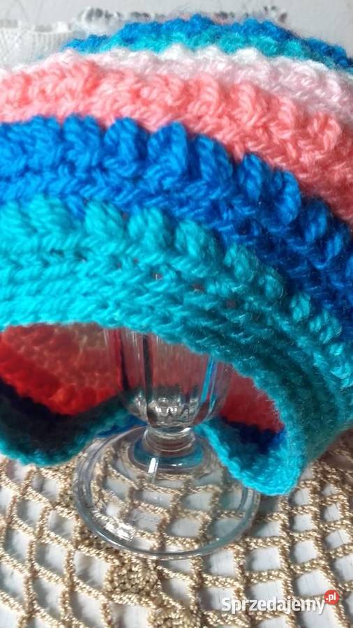 KOLOROWA WŁÓCZKOWA CZAPECZKA wielkopolskie Piła