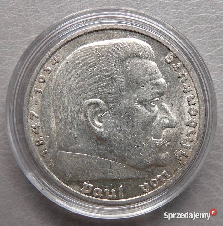 5 Reichsmark 1936 Hindenburg HK A Niemcy Szklarska Poręba