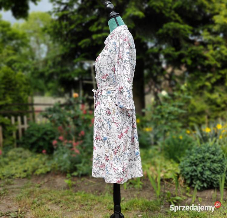 Sukienka HM 46 3XL wiskoza kwiaty floral łączka Szczecin