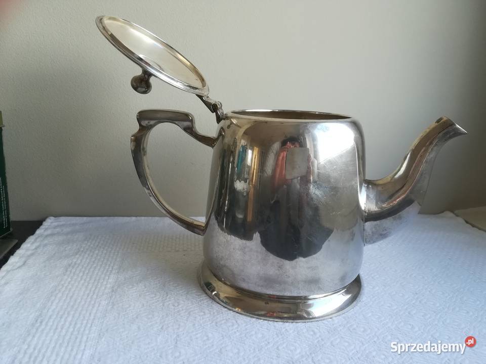 posrebrzany dzbanek piękny secesyjny kształt Antyki pomorskie Gdańsk