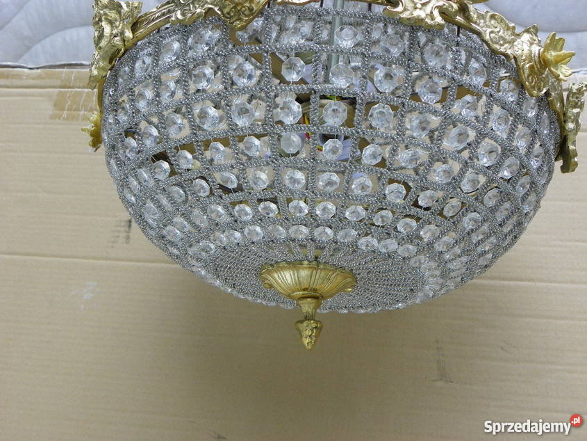 LAMPA KRYSZTAŁOWY ŻYRANDOL OKUTY MOSIĄDZEM Kraków