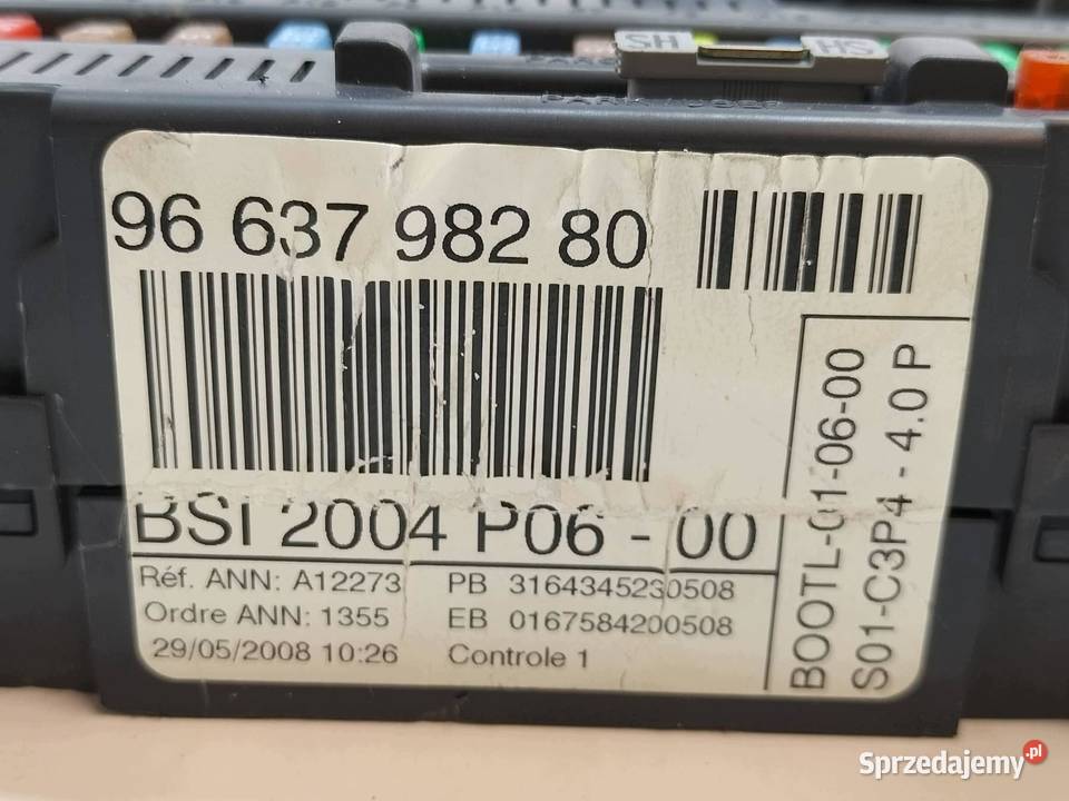SKRZYNKA BSI 9663798280 P06 Peugeot 207 I świętokrzyskie