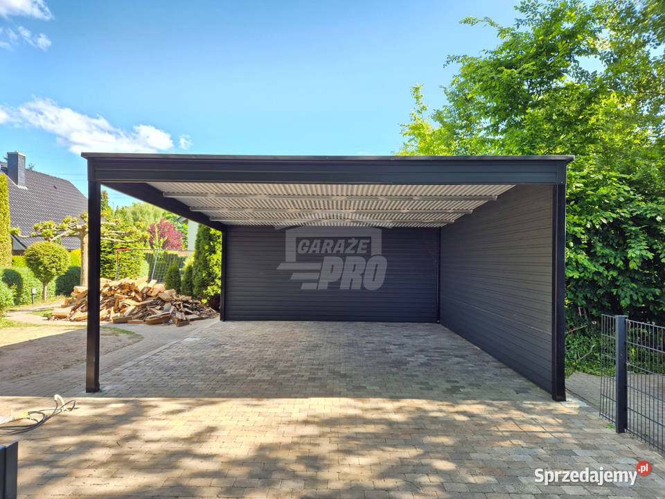 Wiata samochodowa CarPort 6x6 rynna dach spad w