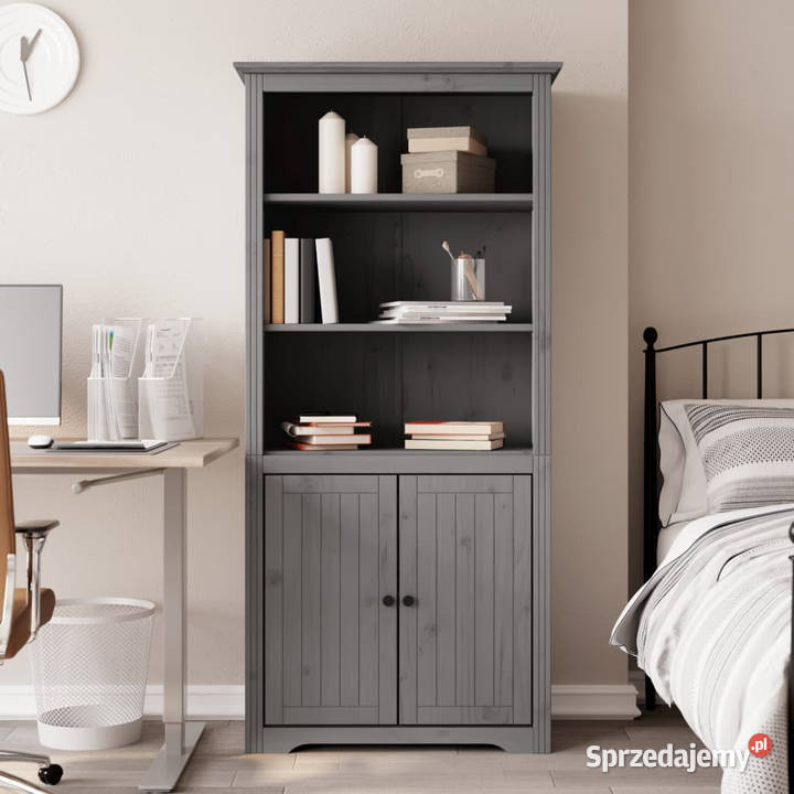 Biblioteczka BODO szara 82x40x173 lite drewno sprzedam