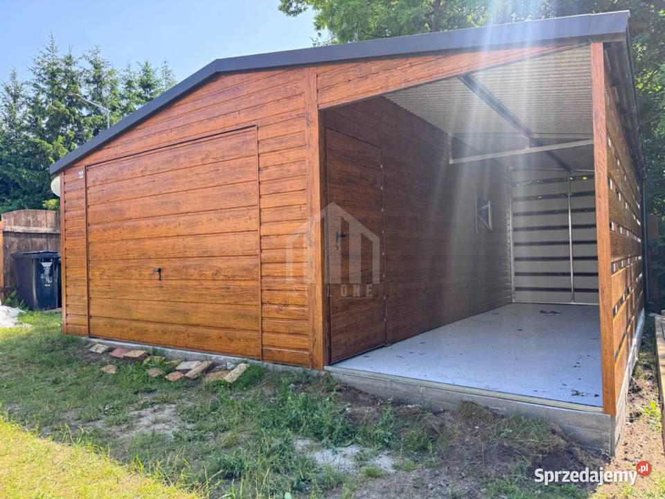 Garaż blaszany 4x6m wiata brama drzwi okno rynny Częstochowa