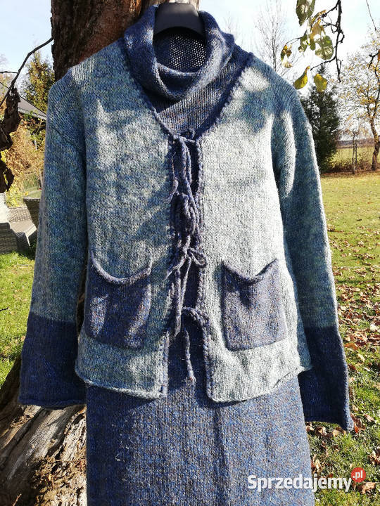 Bliźniak sukienka niebieska wykonana ręcznie Kraków