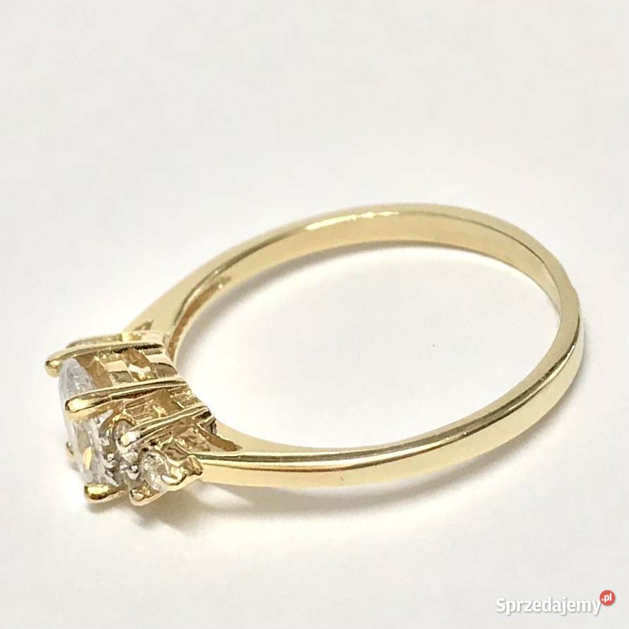 Złoty PIERŚCIONEK 585 14K KRÓLEWNY kamienie 11 Warszawa