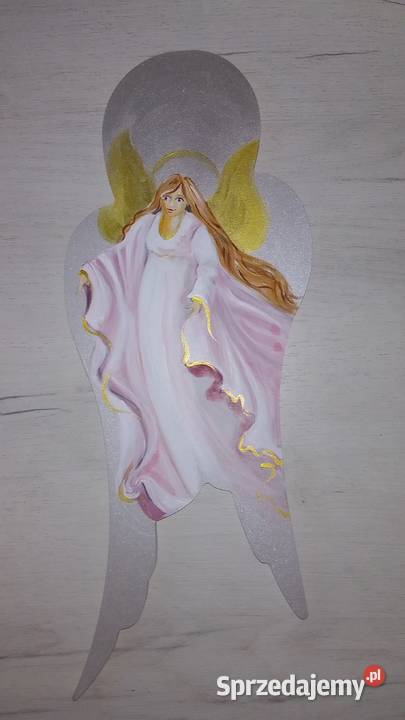 Anioł Stróż różowy malowany ręcznie Katowice sprzedam