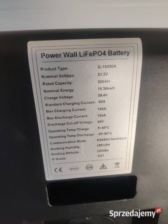 Magazyn energii 300AH 1536kwh 512V Fotowoltaika