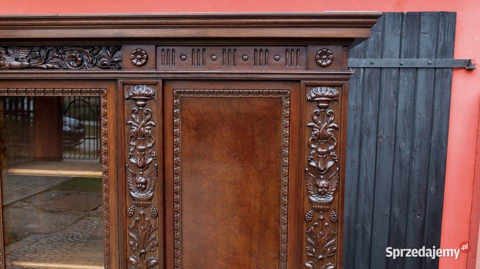 Unikatowa Neorenesansowa Dębowa Biblioteka 1920 Meble dolnośląskie Ziębice sprzedam