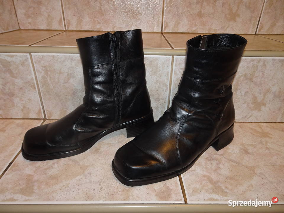 Czarne botki skórzane rozmiar 41 Warszawa sprzedam