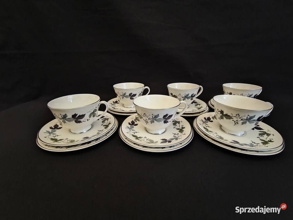 Zestaw kawowy angielski Royal Doulton Burgundy Chełm