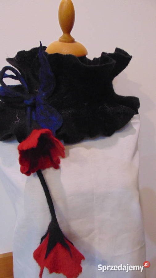 Szalik kryza otulacz na szyję rękodzieło filc Lublin