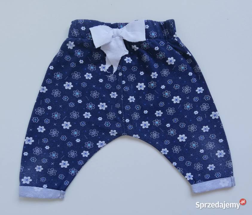 Spodnie letnie hamerki baggy kokardka Handmade dziewczynka Katowice