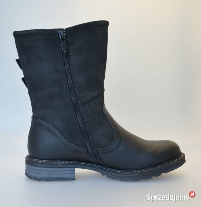 Czarne damskie ocieplane botki rozmiar 36 Kozaki Żyrardów