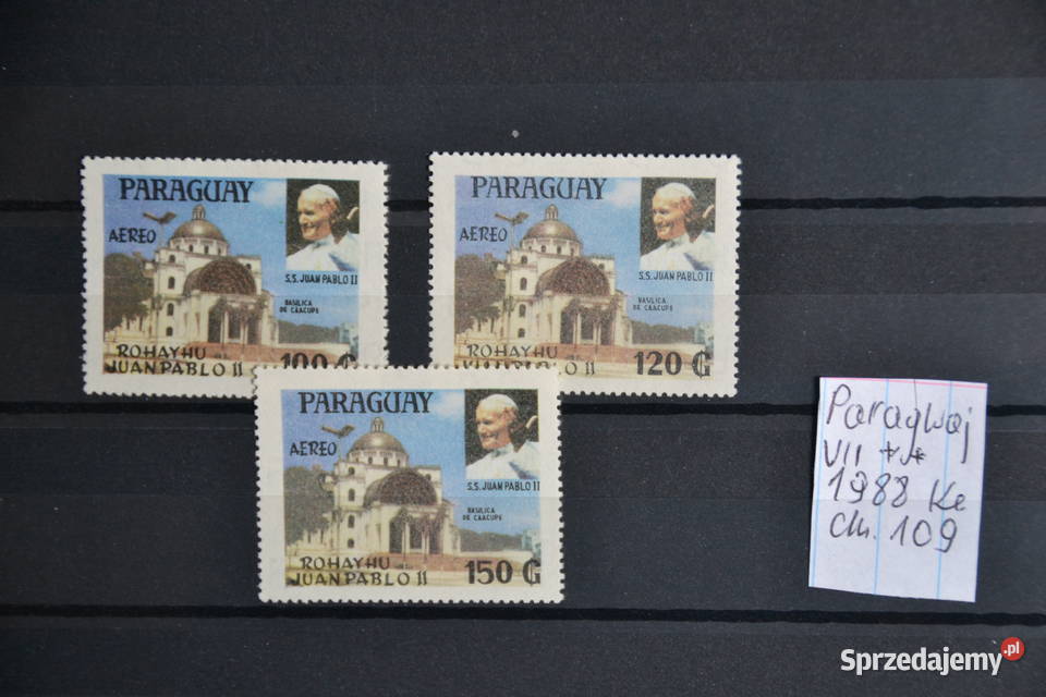 Znaczki Papież Jan Paweł II Paragwaj VI Sobótka