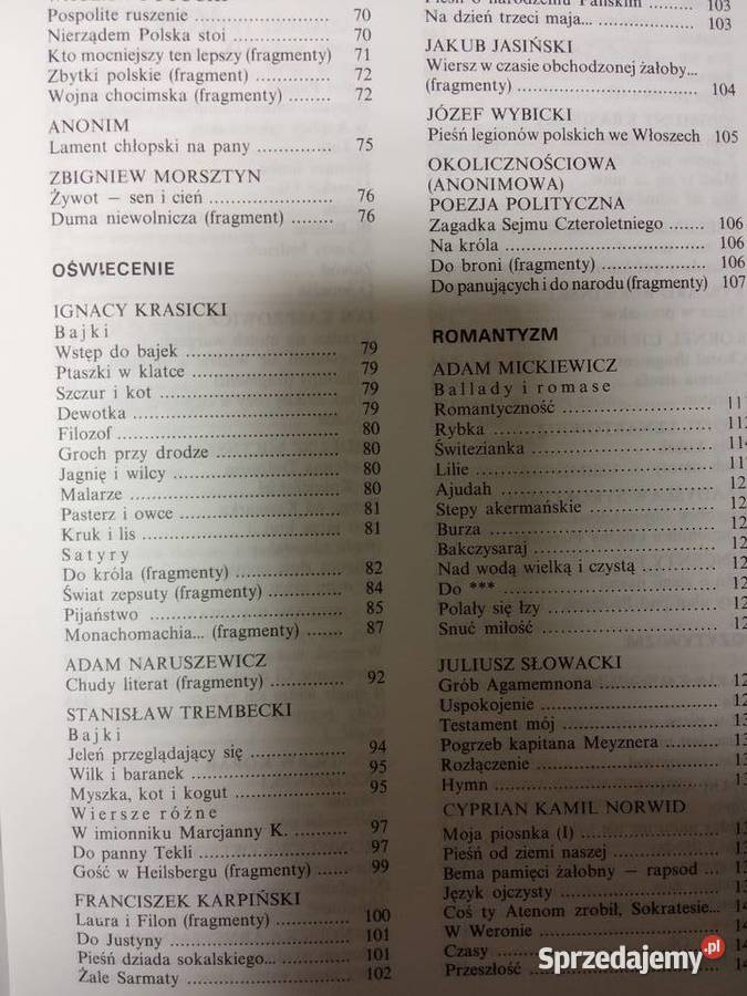 Antologia poezji polskiej antykwariat księgarnia
