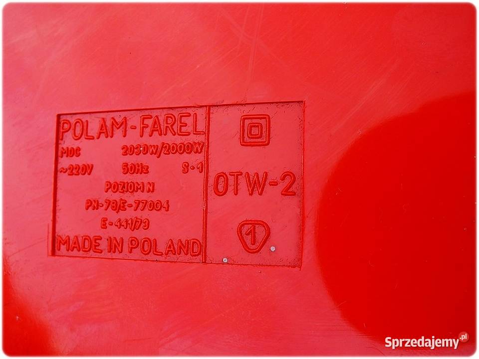Farelka Polam FAREL OTW2 Moc 2000W Czerwona