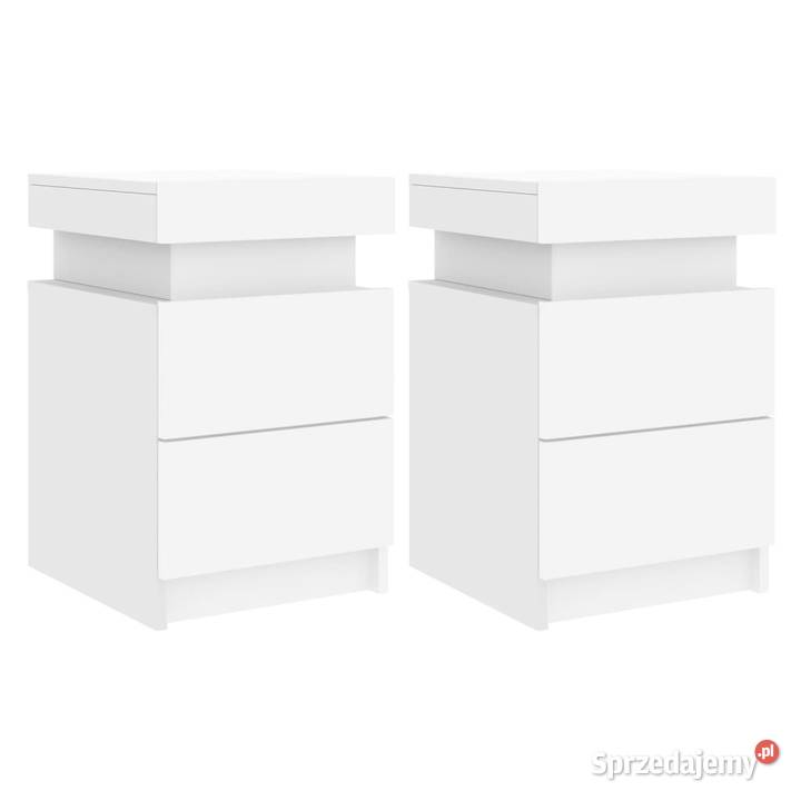 Szafki nocne z oświetleniem LED 2 białe 35x39x55 Warszawa