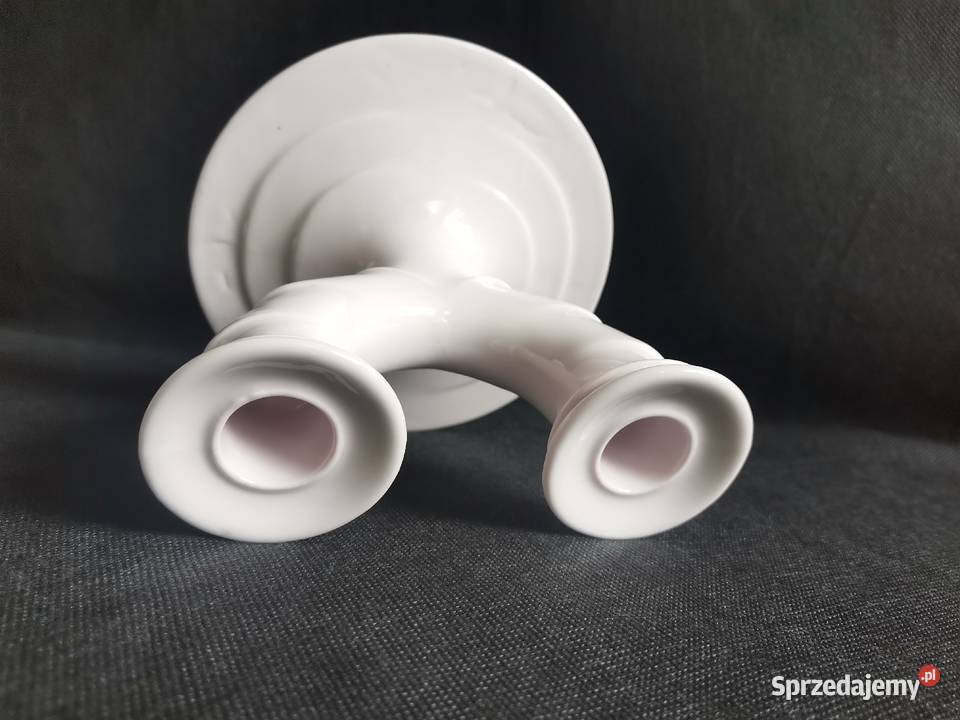 Stary świecznik Art Deco różowa porcelana Katowice