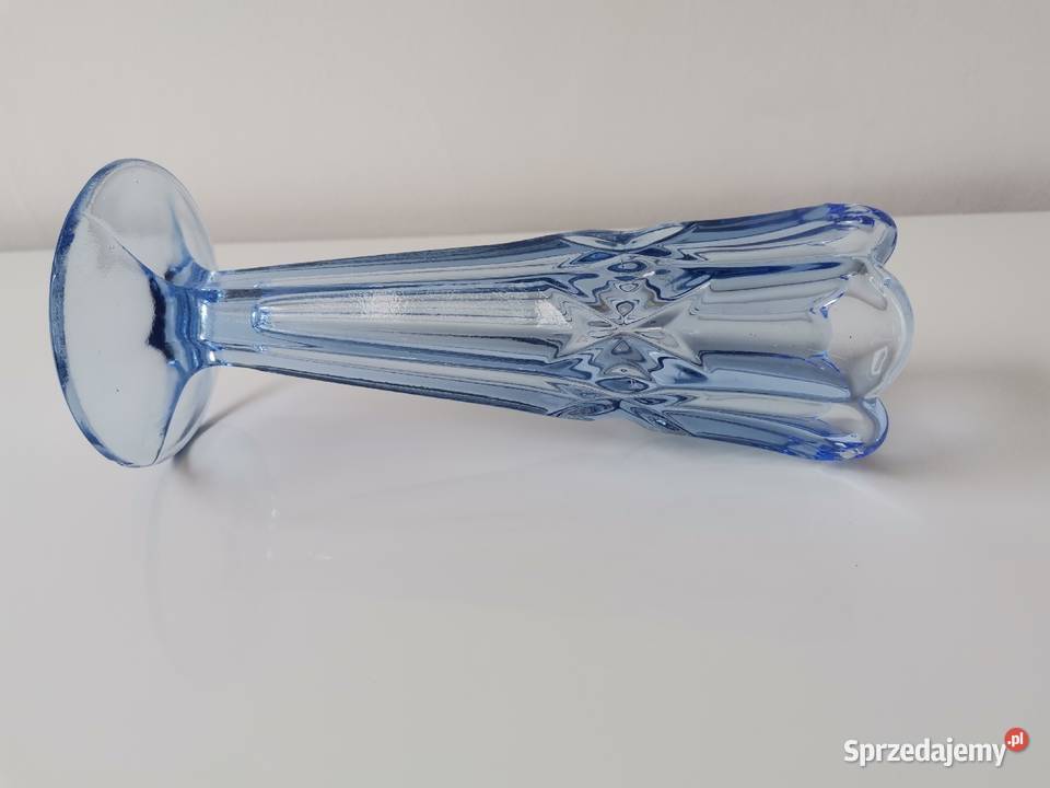 Stary nieużywany niebieski wazon 2308 szkło Art Antyki, Sztuka, Kolekcje Katowice