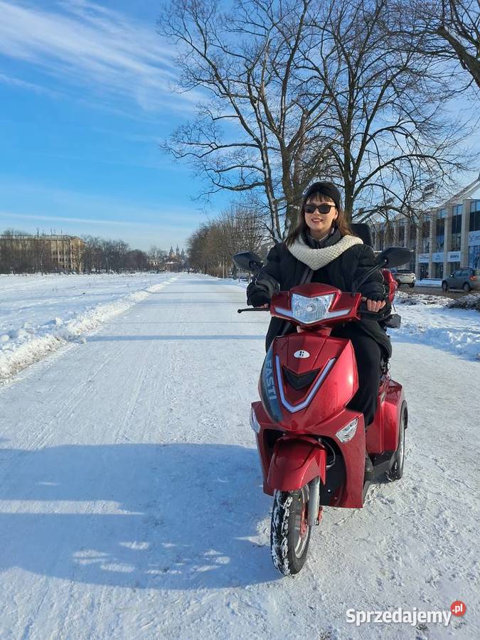 Elektryczny 3kołowy skuter bateria uchwyt