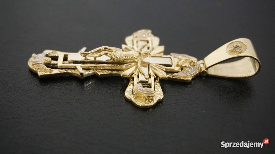 Piękny Złoty krzyżyk Precyzyjnie wykonany Krzyż Warszawa