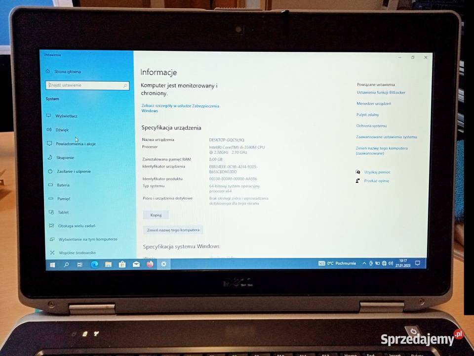 Dell E6430 i53340M 8GB Intel 240 GB SSD Win10 1366 x 768 warmińsko-mazurskie sprzedam