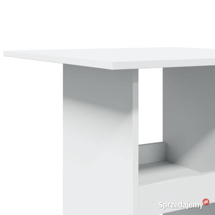 Stolik barowy z półkami biały 60x60x102 WM854328 Stoły
