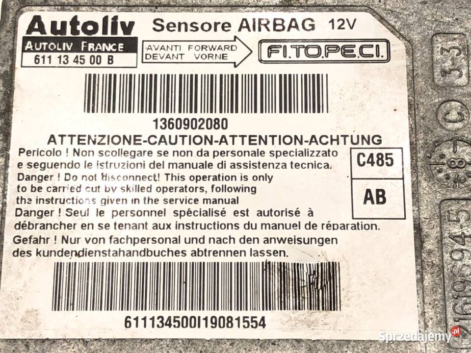 SENSOR AIRBAG FIAT QUBO 1360902080 CZUJNIK