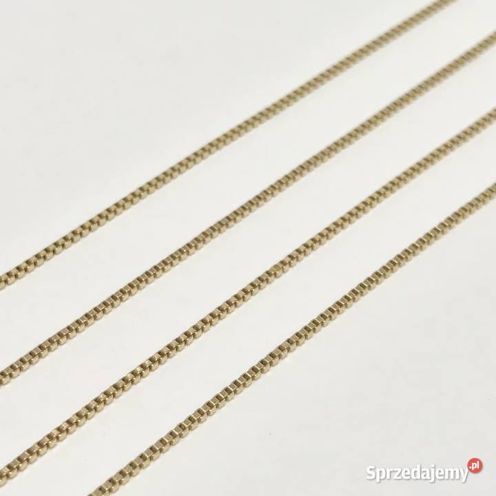 Złoty ŁAŃCUSZEK damski 585 14K cudowna KOSTKA