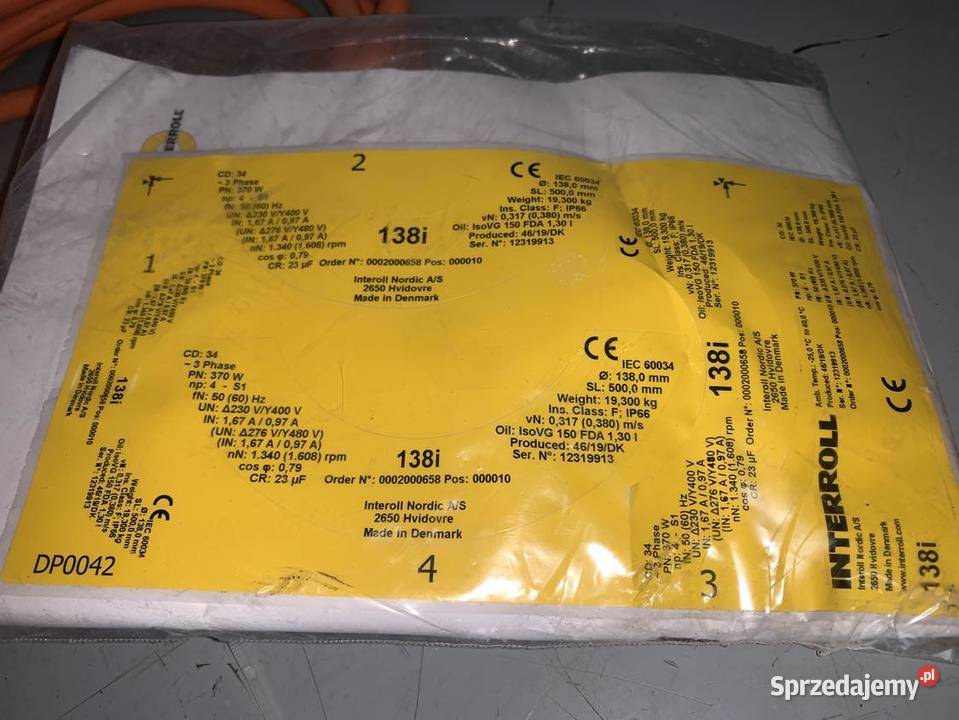 Interroll 138i Drum Motor 037kW 138mm x 500 mm mazowieckie Warszawa sprzedam