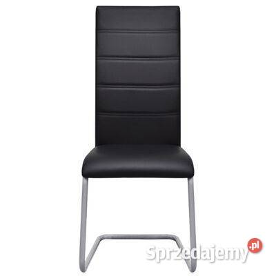 vidaXL Krzesła stołowe wspornikowe 6 czarne Krzesła sprzedam